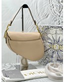 (BRAND NEW) CHRISTIAN DIOR SADDLE BAG WITH STRAP IN POWDER BEIGE GRAINED CALFSKIN -FULL SET- 