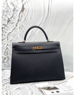 (LIKE NEW) 2009 HERMES KELLY 32 IN BLACK EPSOM LEATHER