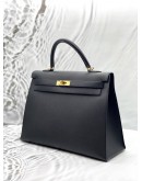 (LIKE NEW) 2009 HERMES KELLY 32 IN BLACK EPSOM LEATHER