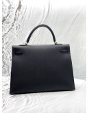 (LIKE NEW) 2009 HERMES KELLY 32 IN BLACK EPSOM LEATHER