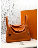 (CLEAR STOCK) 2016 HERMES LINDY 30 IN ORANGE H SWIFT LEATHER -FULL SET-