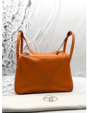 (CLEAR STOCK) 2016 HERMES LINDY 30 IN ORANGE H SWIFT LEATHER -FULL SET-