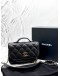 (CLEAR STOCK) (UNUSED) MICROCHIP CHANEL MINI BUSINESS AFFINITY FLAP BAG IN BLACK CAVIAR LEATHER -FULL SET- 