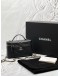 (LIKE NEW) MICROCHIP CHANEL VANITY CASE 25K BAG IN BLACK GRAINED CALFSKIN LEATHER -FULL SET-