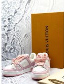 (LIKE NEW) LOUIS VUITTON TRAINER SNEAKERS SIZE 36 IN PINK AND WHITE COLORWAY -FULL SET- 