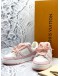 (LIKE NEW) LOUIS VUITTON TRAINER SNEAKERS SIZE 36 IN PINK AND WHITE COLORWAY -FULL SET- 