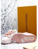 (LIKE NEW) LOUIS VUITTON TRAINER SNEAKERS SIZE 36 IN PINK AND WHITE COLORWAY -FULL SET- 