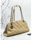 CHANEL SMALL MADEMOISELLE SHOULDER BAG IN BEIGE AGED CALFSKIN LEATHER