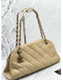 CHANEL SMALL MADEMOISELLE SHOULDER BAG IN BEIGE AGED CALFSKIN LEATHER