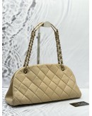 CHANEL SMALL MADEMOISELLE SHOULDER BAG IN BEIGE AGED CALFSKIN LEATHER