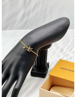 (RAYA PROMO) (LIKE NEW) LOUIS VUITTON ICONIC BRACELET IN GOLD METAL -FULL SET- 