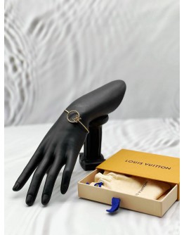 (RAYA PROMO) (LIKE NEW) LOUIS VUITTON ECLIPSE BRACELET SIZE S IN GOLD METAL -FULL SET- 