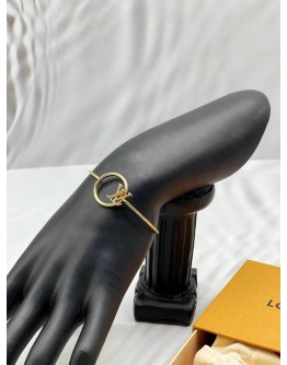 (RAYA PROMO) (LIKE NEW) LOUIS VUITTON ECLIPSE BRACELET SIZE S IN GOLD METAL -FULL SET- 