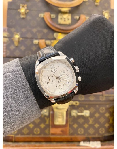 2005 TAG HEUER MONZA CHRONOGRAPH REF CR2111 WHITE DIAL 38MM AUTOMATIC WATCH -FULL SET-