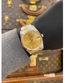 (UNUSED) 2020 TUDOR PRINCE DATE HALF 18K 750 YELLOW GOLD DIAMOND REF 74033 CHAMPAGNE DIAL 34MM AUTOMATIC WATCH -FULL SET-