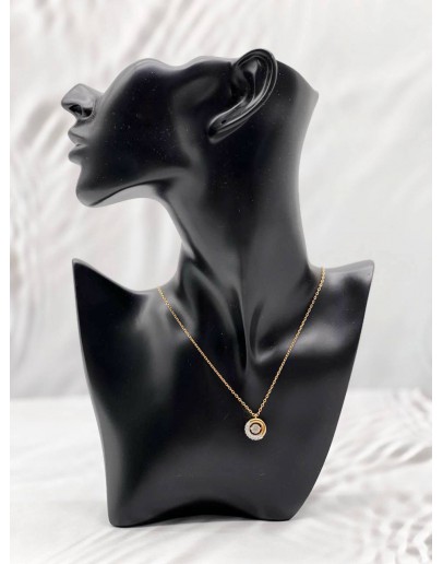 (RAYA PROMO) SWAROVSKI PENDANT CLEAR CRYSTAL NECKLACE IN YELLOW GOLD PLATED