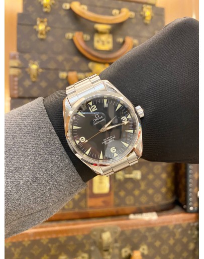 (LIKE NEW) 2010 OMEGA SEAMASTER RAILMASTER AQUA TERRA CO-AXIAL CHRONOMETER REF 2502.52.00 BLACK DIAL 41MM AUTOMATIC WATCH