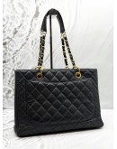 (LIKE NEW) CHANEL GST GRAND SHOPPING TOTE BAG IN BLACK CAVIAR LEATHER