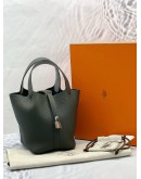 (BRAND NEW) 2025 HERMES PICOTIN 18 IN GRIS PANTIN CLEMENCE LEATHER -FULL SET- 