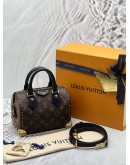 (RAYA PROMO) (LIKE NEW) 2025 LOUIS VUITTON SPEEDY TRUNK 20 IN BROWN MONOGRAM CANVAS WITH BLACK LEATHER -FULL SET-