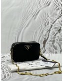 (RAYA PROMO) (LIKE NEW) PRADA ODETTE CHAIN CROSSBODY BAG IN BLACK SAFFIANO LEATHER