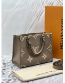 (RAYA PROMO) (LIKE NEW) MICROCHIP LOUIS VUITTON ON THE GO PM IN TOURTERELLE WITH CREME MONOGRAM EMPREINTE LEATHER -FULL SET- 