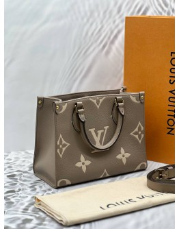 (RAYA PROMO) (LIKE NEW) MICROCHIP LOUIS VUITTON ON THE GO PM IN TOURTERELLE WITH CREME MONOGRAM EMPREINTE LEATHER -FULL SET- 