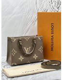 (RAYA PROMO) (LIKE NEW) MICROCHIP LOUIS VUITTON ON THE GO PM IN TOURTERELLE WITH CREME MONOGRAM EMPREINTE LEATHER -FULL SET- 