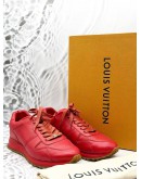 (RAYA PROMO) LOUIS VUITTON X SUPREME RUN AWAY SNEAKERS SIZE 7 IN RED -FULL SET-
