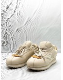 (RAYA PROMO) LOUIS VUITTON LV BUTTERSOFT SNEAKERS SIZE 6 IN BEIGE -FULL SET- 