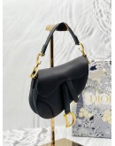 (RAYA PROMO) (LIKE NEW) CHRISTIAN DIOR MINI SADDLE IN BLACK GRAINED CALFSKIN LEATHER -FULL SET-