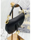 (RAYA PROMO) (LIKE NEW) CHRISTIAN DIOR MINI SADDLE IN BLACK GRAINED CALFSKIN LEATHER -FULL SET-
