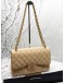 (LIKE NEW) CHANEL JUMBO CLASSIC DOUBLE FLAP BAG IN BEIGE CAVIAR LEATHER