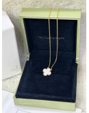 (RAYA PROMO) (LIKE NEW) 2023 VCA VAN CLEEF & ARPELS VINTAGE ALHAMBRA PENDANT NECKLACE IN 18K 750 YELLOW GOLD WITH MOTHER OF PEARL -FULL SET- 