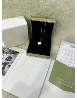(RAYA PROMO) (LIKE NEW) 2023 VCA VAN CLEEF & ARPELS VINTAGE ALHAMBRA PENDANT NECKLACE IN 18K 750 YELLOW GOLD WITH MOTHER OF PEARL -FULL SET- 