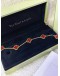 (RAYA PROMO) (LIKE NEW) 2024 VCA VAN CLEEF & ARPELS VINTAGE ALHAMBRA 5 MOTIFS BRACELET IN 18K 750 YELLOW GOLD WITH CARNELIAN -FULL SET- 