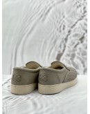 (RAYA PROMO) BOTTEGA VENETA DODGER SLIP ON SNEAKERS SIZE 37.5 IN GREY INTRECCIATO LEATHER 