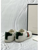 (RAYA PROMO) GUCCI ACE SNEAKERS SIZE 37.5 IN WHITE LEATHER -FULL SET- 