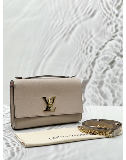 (RAYA PROMO) LOUIS VUITTON LOCKME SHORT HANDLE BAG IN BEIGE LEATHER