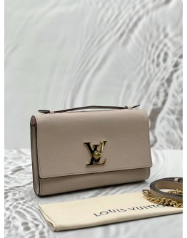(RAYA PROMO) LOUIS VUITTON LOCKME SHORT HANDLE BAG IN BEIGE LEATHER