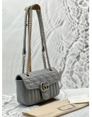 (RAYA PROMO) (LIKE NEW) GUCCI GG MARMONT MINI SHOULDER BAG IN GREY MATELASSE LEATHER