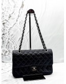 CHANEL MEDIUM CLASSIC DOUBLE FLAP BAG IN BLACK CAVIAR LEATHER