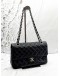 CHANEL MEDIUM CLASSIC DOUBLE FLAP BAG IN BLACK CAVIAR LEATHER