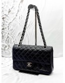 CHANEL MEDIUM CLASSIC DOUBLE FLAP BAG IN BLACK CAVIAR LEATHER