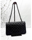 CHANEL MEDIUM CLASSIC DOUBLE FLAP BAG IN BLACK CAVIAR LEATHER