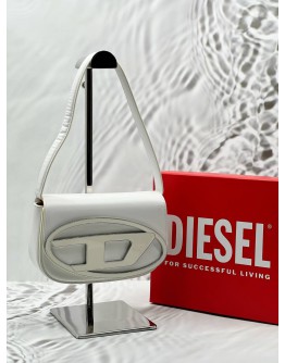 (RAYA PROMO) DIESEL ICONIC SHOULDER BAG IN WHITE LEATHER