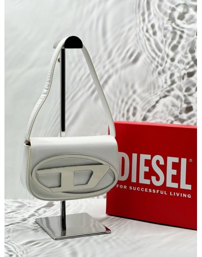 (RAYA PROMO) DIESEL ICONIC SHOULDER BAG IN WHITE LEATHER