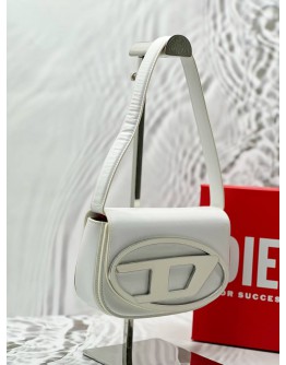 (RAYA PROMO) DIESEL ICONIC SHOULDER BAG IN WHITE LEATHER