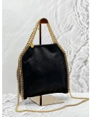 (RAYA PROMO) STELLA MCCARTNEY FALABELLA TOTE BAG IN MATTE BLACK VEGAN SHAGGY DEER FABRIC 