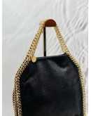 (RAYA PROMO) STELLA MCCARTNEY FALABELLA TOTE BAG IN MATTE BLACK VEGAN SHAGGY DEER FABRIC 